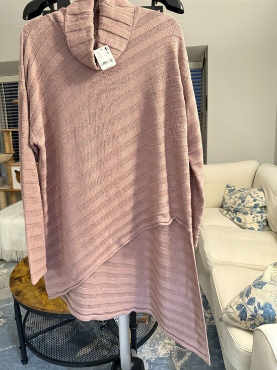 Free People Sweaters - NWT Free People Free-est Asymmetric Ribbed Cowl Neck Tunic Sweater Cocoa S